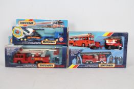 Matchbox SuperKings - Three boxed diecast Matchbox SuperKings Fire Engines / Rescue Appliances.