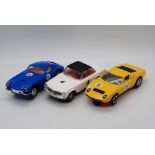 Scalextric - Three unboxed vintage Scalextric slot cars.