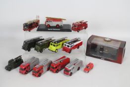 Oxford - Corgi Trackside - Atlas - A collection of 14 x mostly unboxed Fire Engines in 1:76 scale