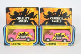 Corgi - Two boxed Corgi #434 'Charlie's Angels Custom Van - Both models in in pink are 2nd issue