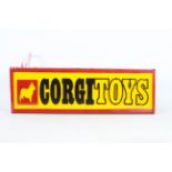 Hand painted, brushed steel, advertising light box marked Corgi Toys,