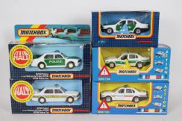 Matchbox SuperKings - Five boxed variants of Matchbox Superkings diecast 'Police' BMW 750i's.