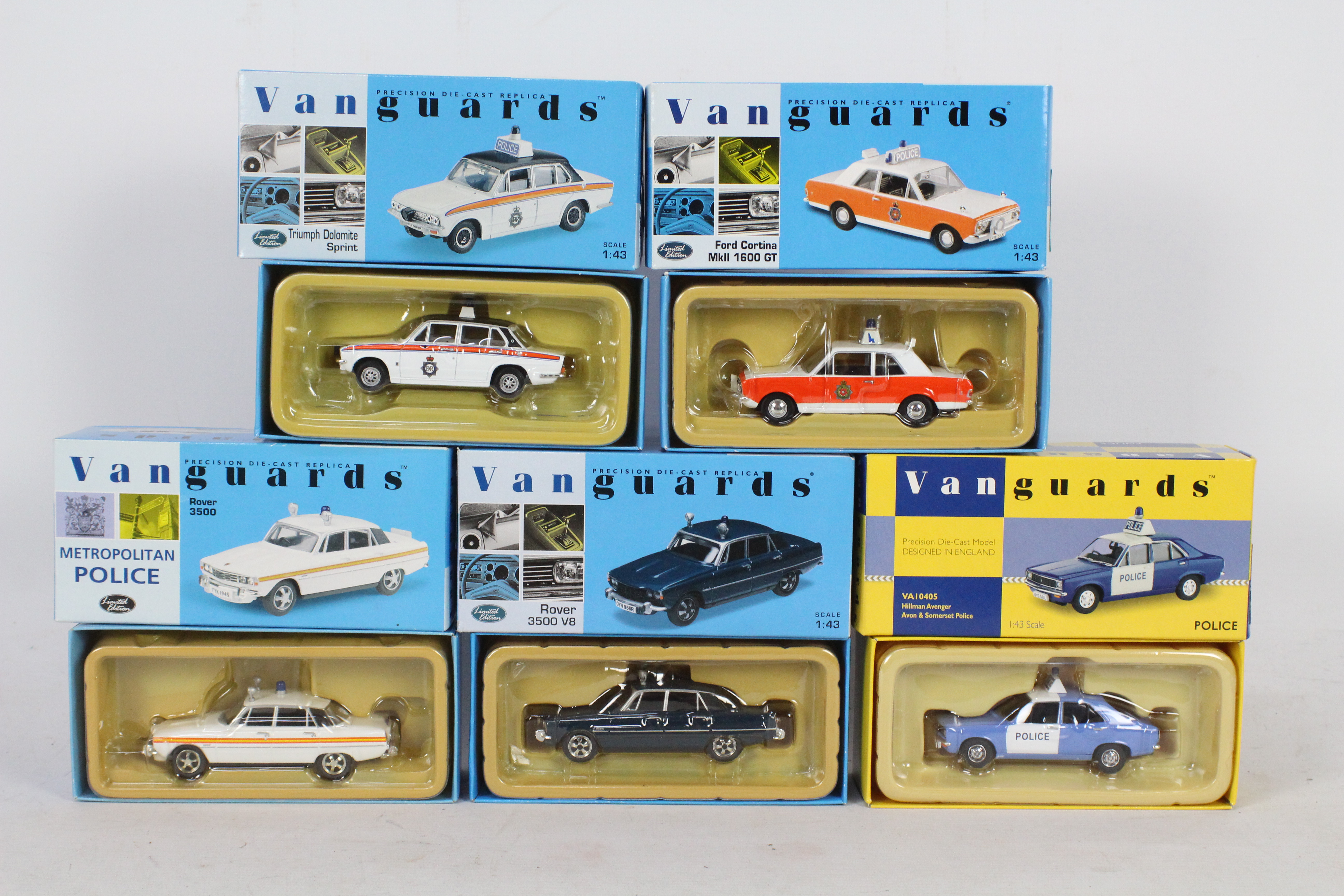 Vanguards - Five boxed Limited Edition diecast 1:43 scale 'Police' vehicles from Vanguards.