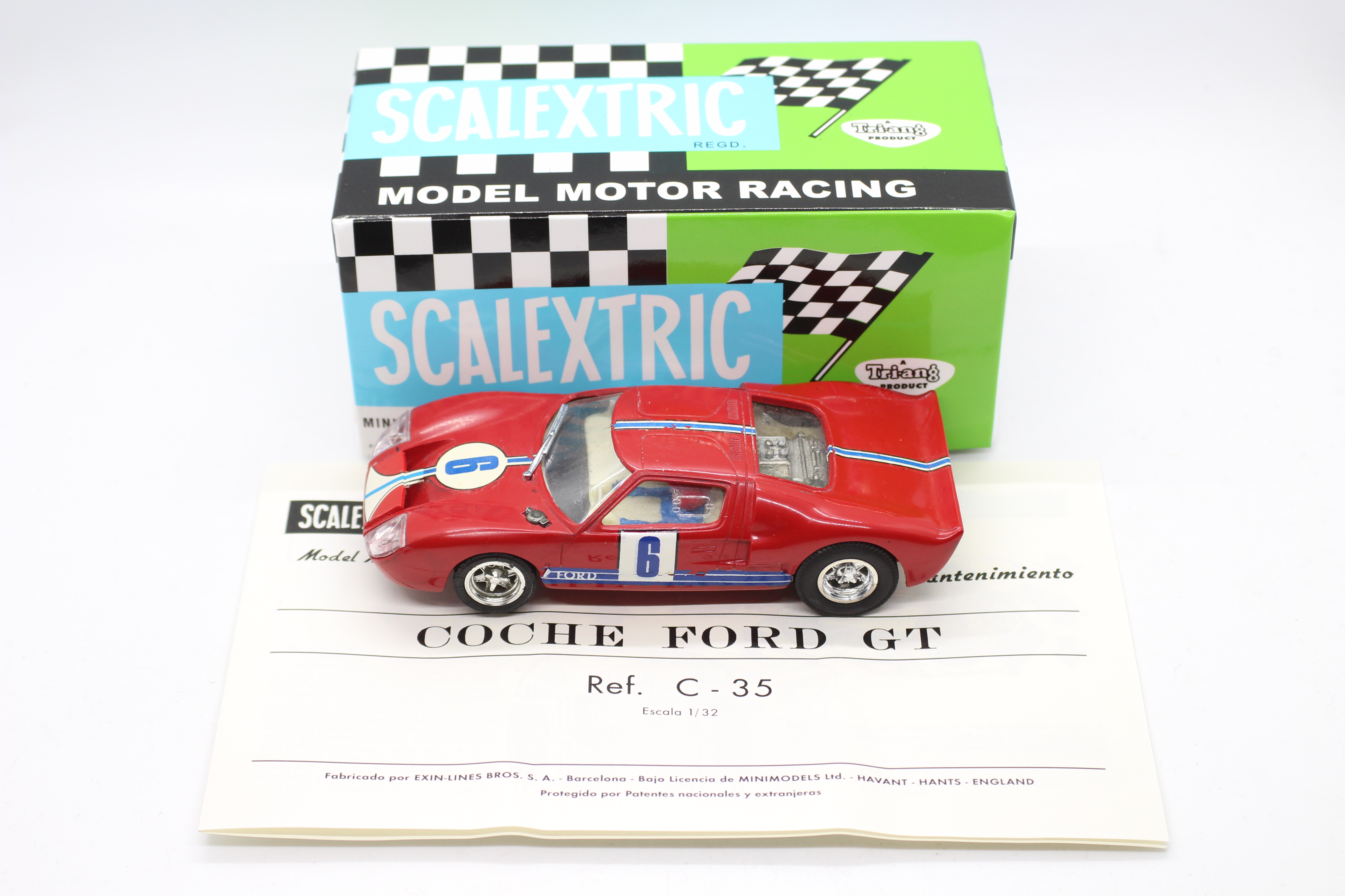 Scalextric (Exin) - An boxed Spanish made Scalextric C35 Ford GT.