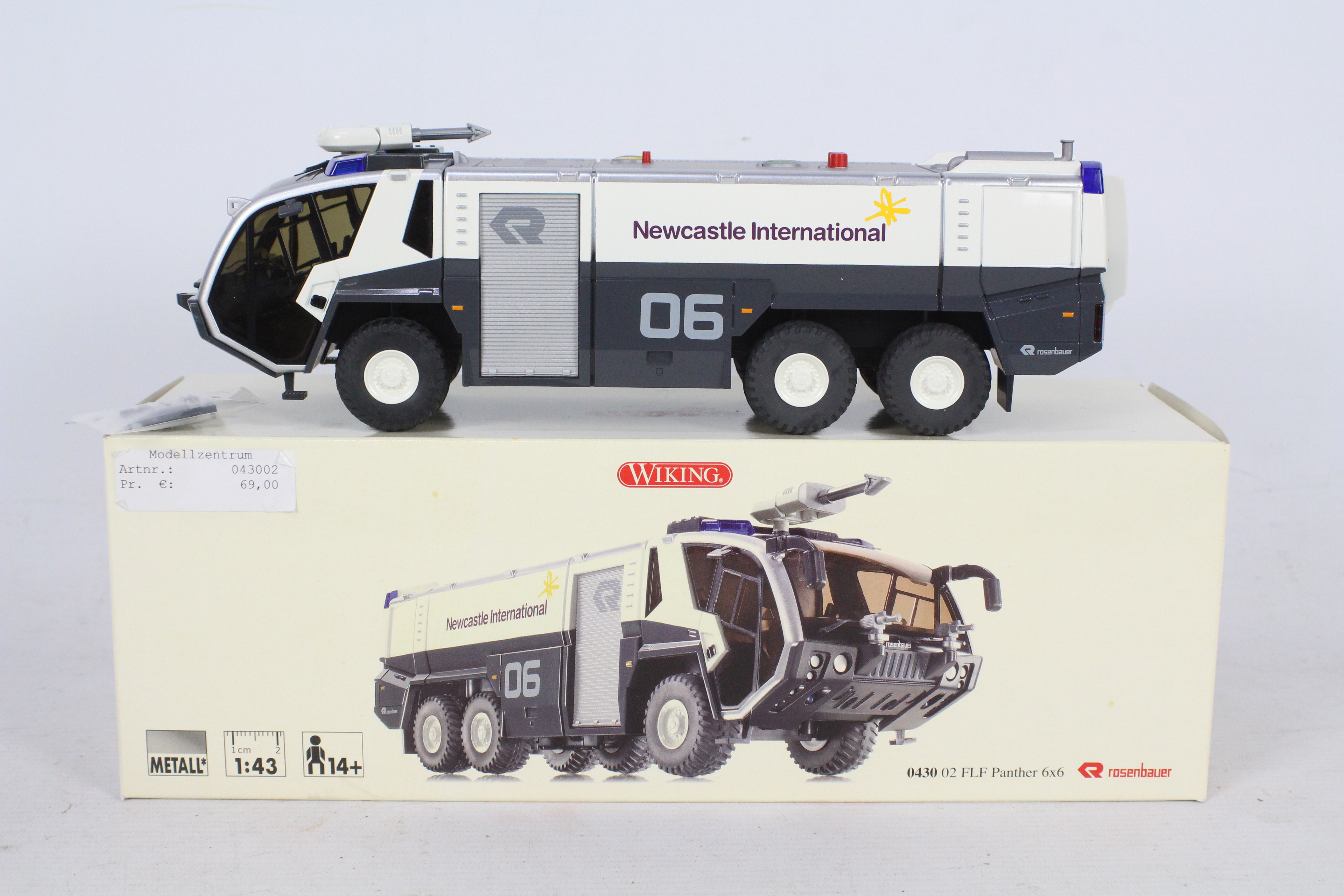 Wiking - A boxed diecast Wiking #043002 1:43 scale Rosenbauer FLF Panther 6x6 ARFF (Airport Rescue