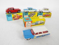 Corgi - 4 x boxed cars, MGB GT # 327, Chevrolet Corvair # 229,