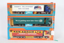 Tekno - 3 x boxed trucks in 1:50 scale, a Volvo 380 in Dodd's Transport livery # 76,