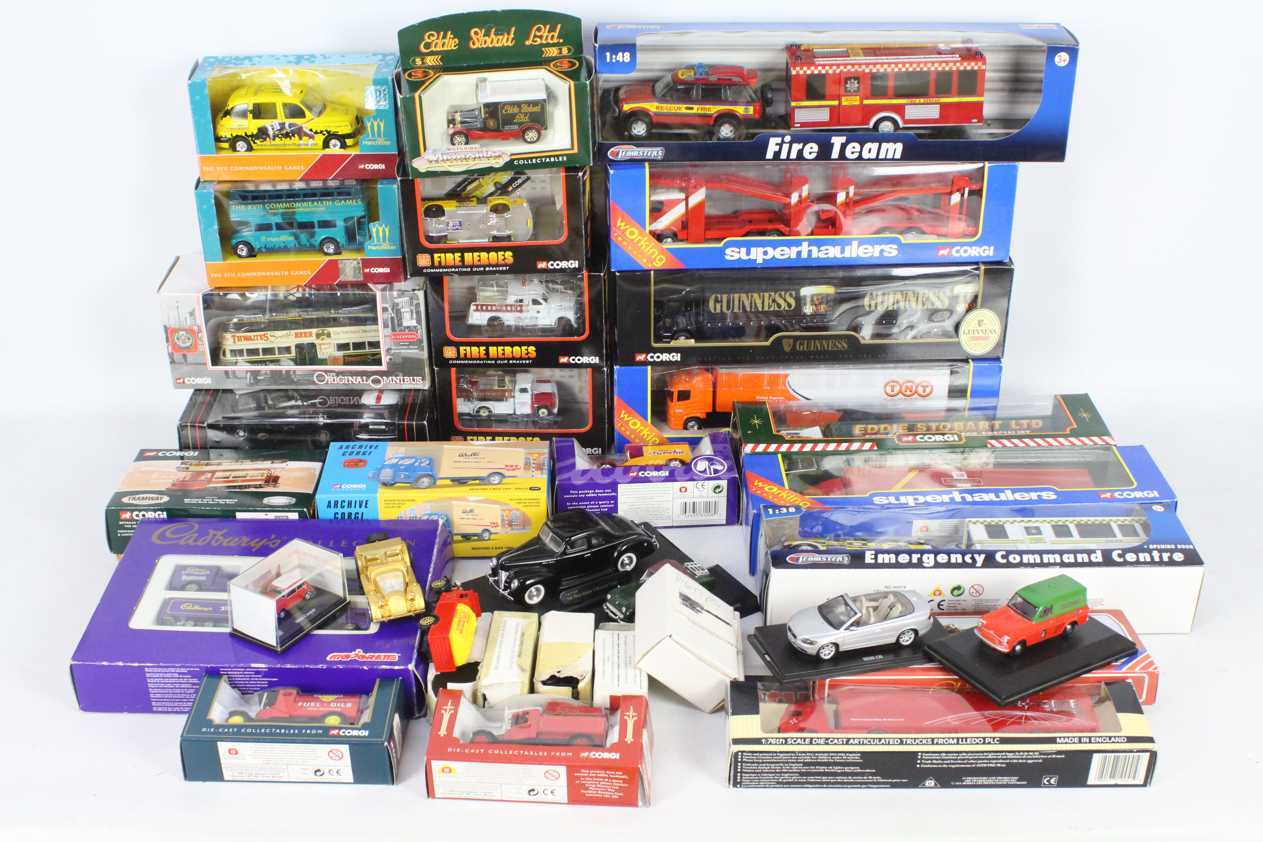 Corgi - Teamsters - Majorette - A group of 33 x mostly boxed models including five Superhauler