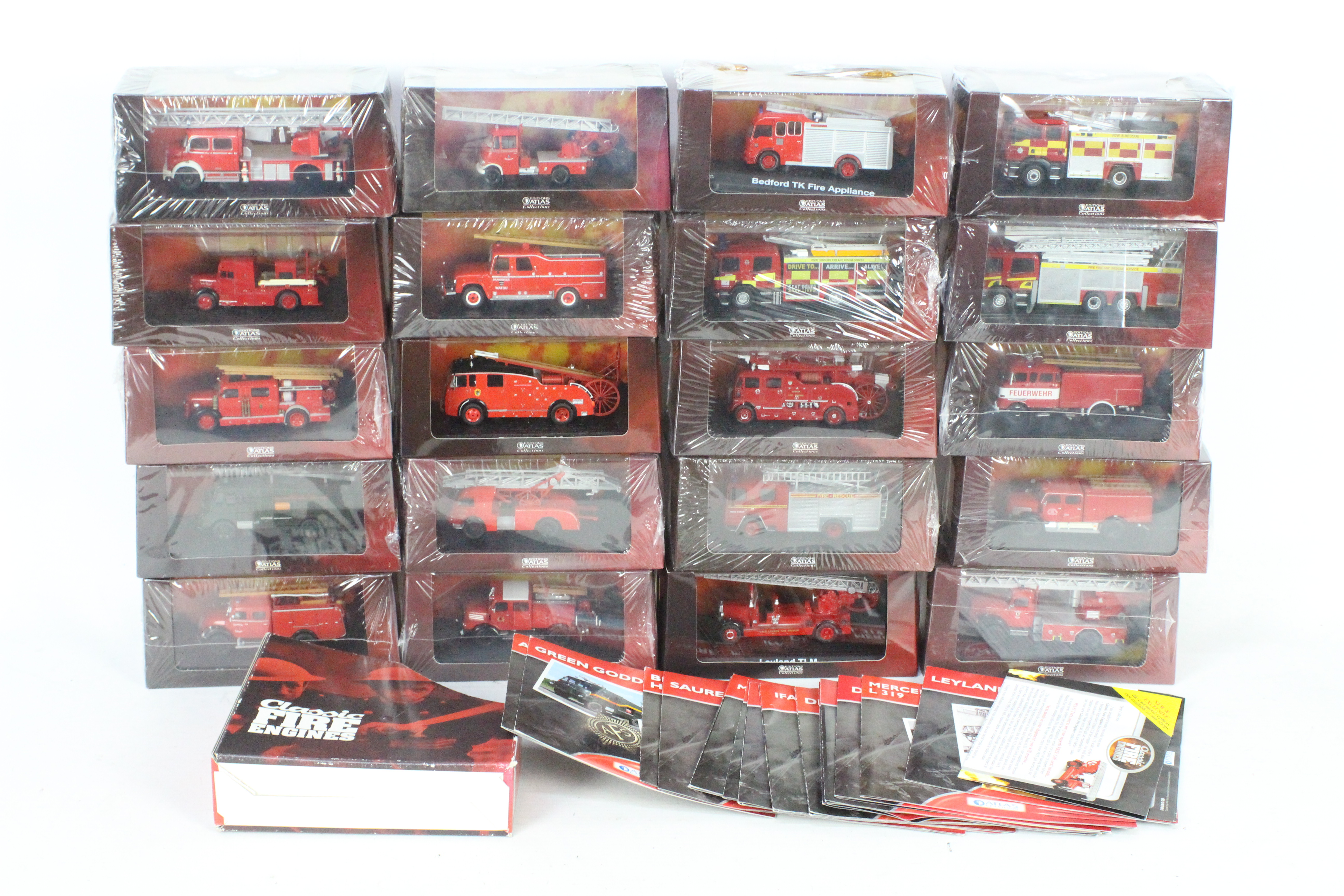 Atlas Editions - A brigade of 20 diecast model Fire Appliances from the Atlas Editions 'Classic