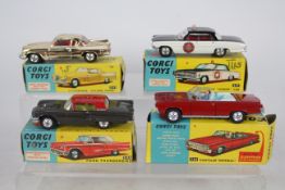 Corgi - 4 x boxed cars, Ford Thunderbird # 214S, Oldsmobile Sheriff Car # 237,