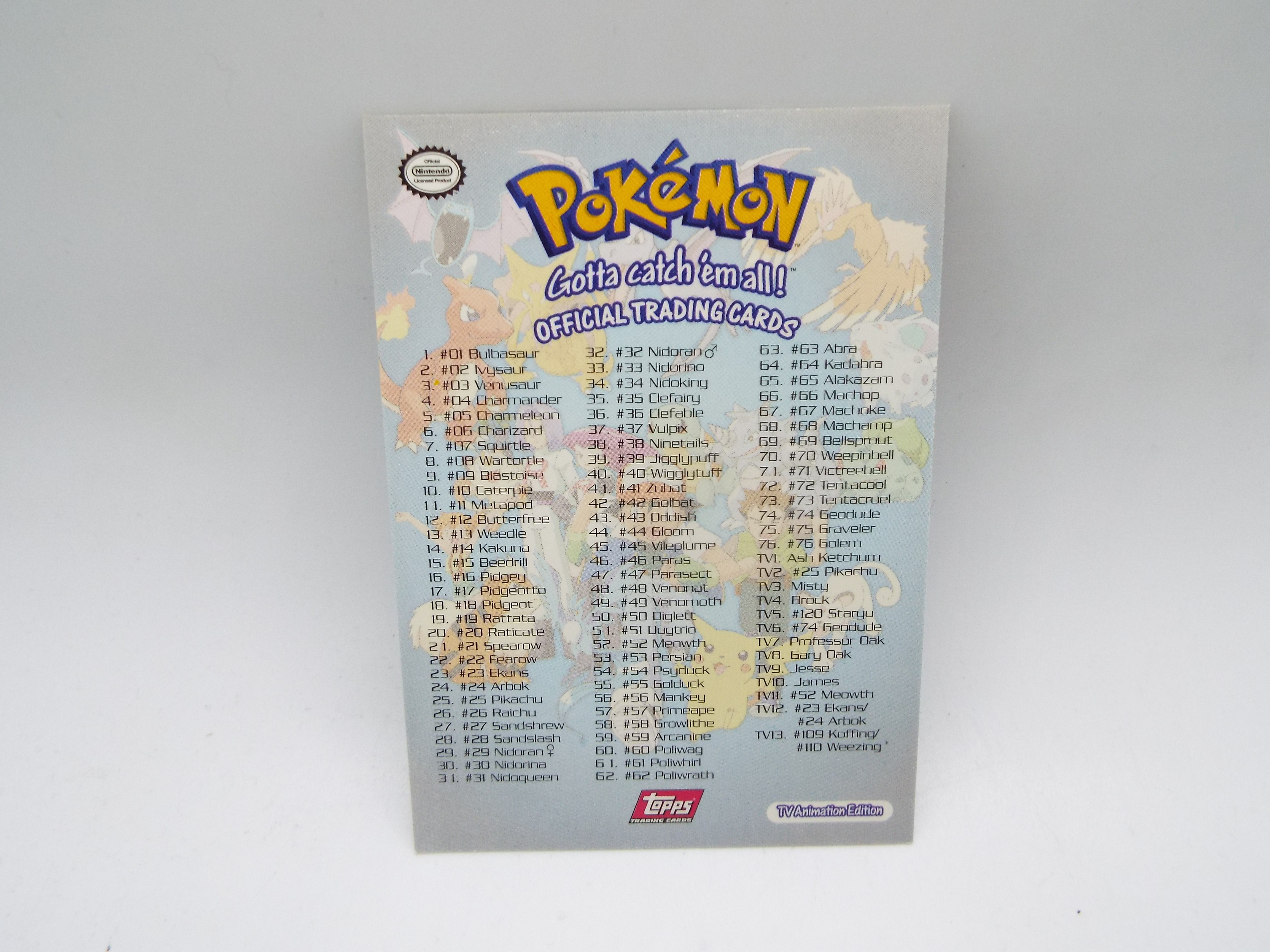 Pokemon - A signed Pokemon Series One checklist card with certificate of authenticity. - Image 4 of 4