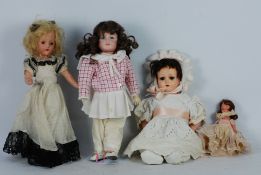 Effanbee - Nancy Ann - Ellis Island - 4 x dolls including a 1940s Effandbee Suzanne doll approx 36