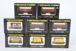 Graham Farish - Bachmann - 8 x boxed N gauge wagons including four 46 tonne open mineral wagons in