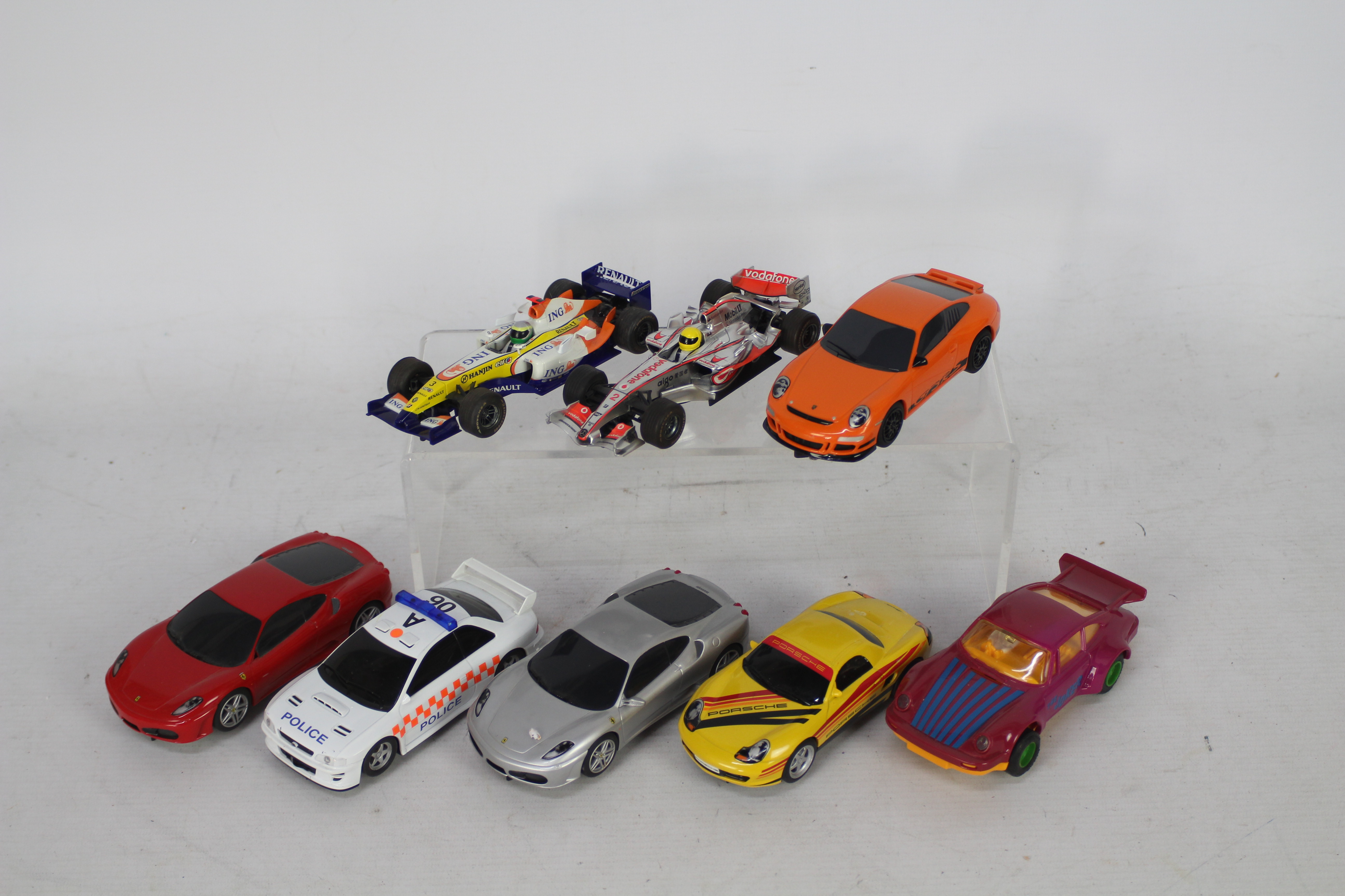 Scalextric - A mixed group of eight unboxed Scalextric slot cars.
