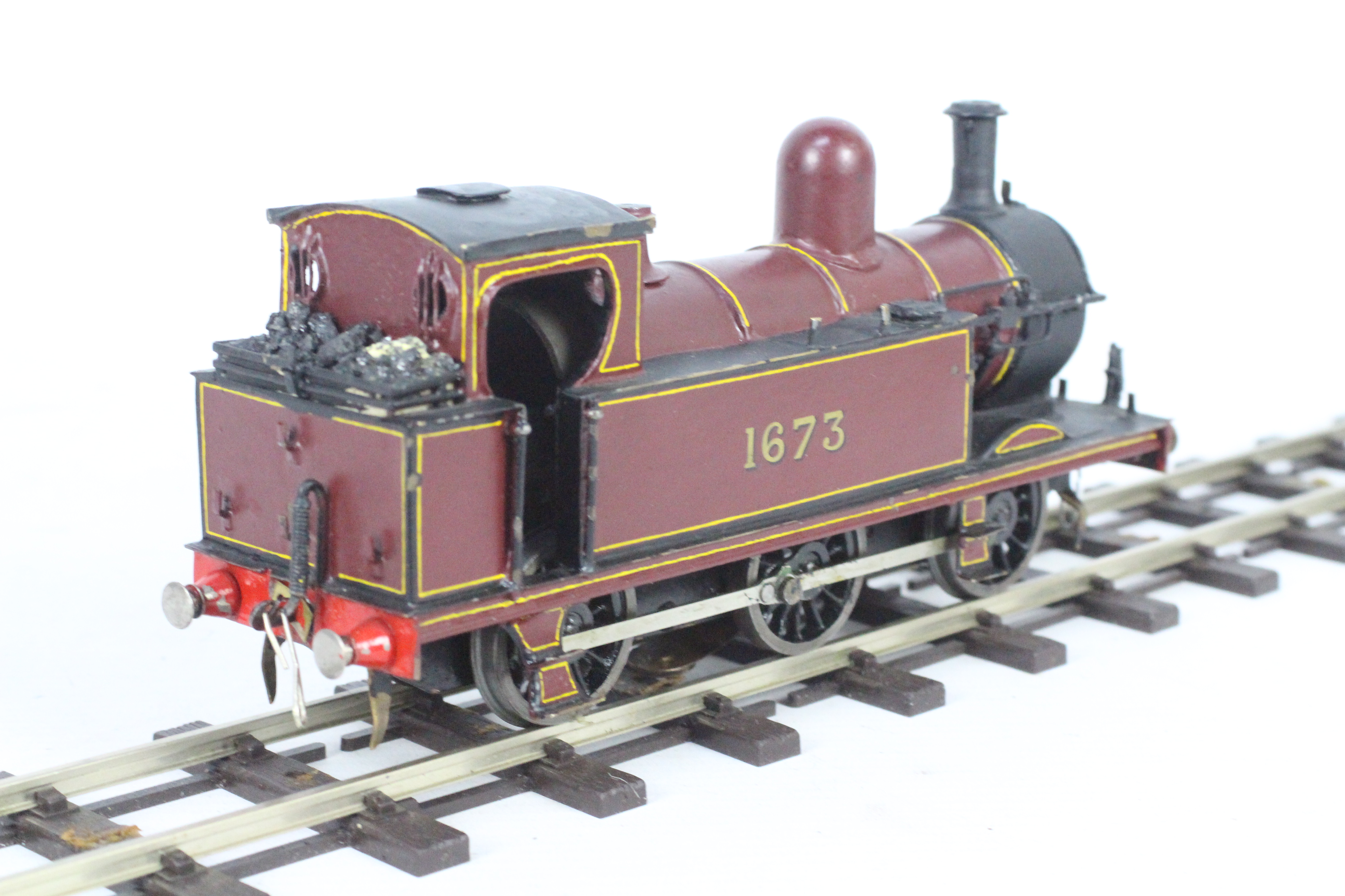 Unknown Maker - A powered brass O gauge kit built 3 rail 0-6-0 Class 1F tank engine. - Image 4 of 5