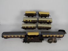 Hornby - A collection of O gauge coaches and some loco parts including two large Pullman coaches,