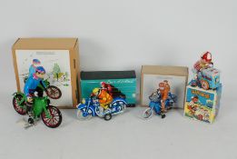 Gollnest - Lemezaru Gyar - 4 x vintage tinplate motorcycles including Ice Cream Vendor.