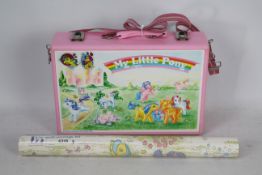 My little pony case 1986 Hasbro with strap and locks, no contents, appears in good condition.