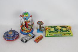 Sanco - B&S - Tobar - 6 x clockwork tinplate toys including an MG car, a Train set,
