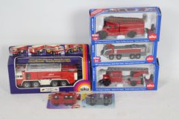 Siku - Six boxed / carded diecast Fire Appliances in various scales by Siku.