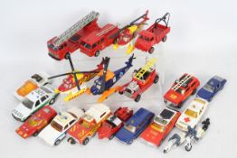 Matchbox, Solido - An unboxed collection of diecast emergency themed vehicles in various scales.