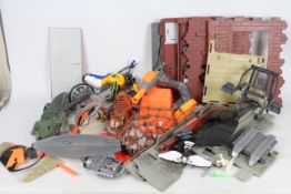 Action Man - A collection of Action Man accessories to include a base, windsurfer, crocodile,