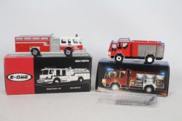Conrad - Two boxed 1:50 scale diecast fire fighting vehicles from Conrad.