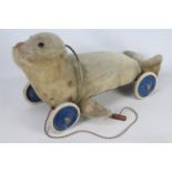 Steiff - A vintage Steiff Pull Along Seal.