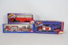 Siku - Three boxed 1:50 and 1:55 scale diecast European Fire Appliances / Vehicles from Siku.
