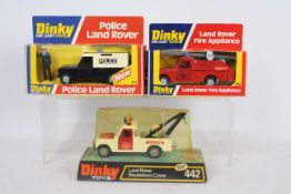 Dinky Toys -A boxed trio of 'Emergency' themed Land Rover diecast vehicles.