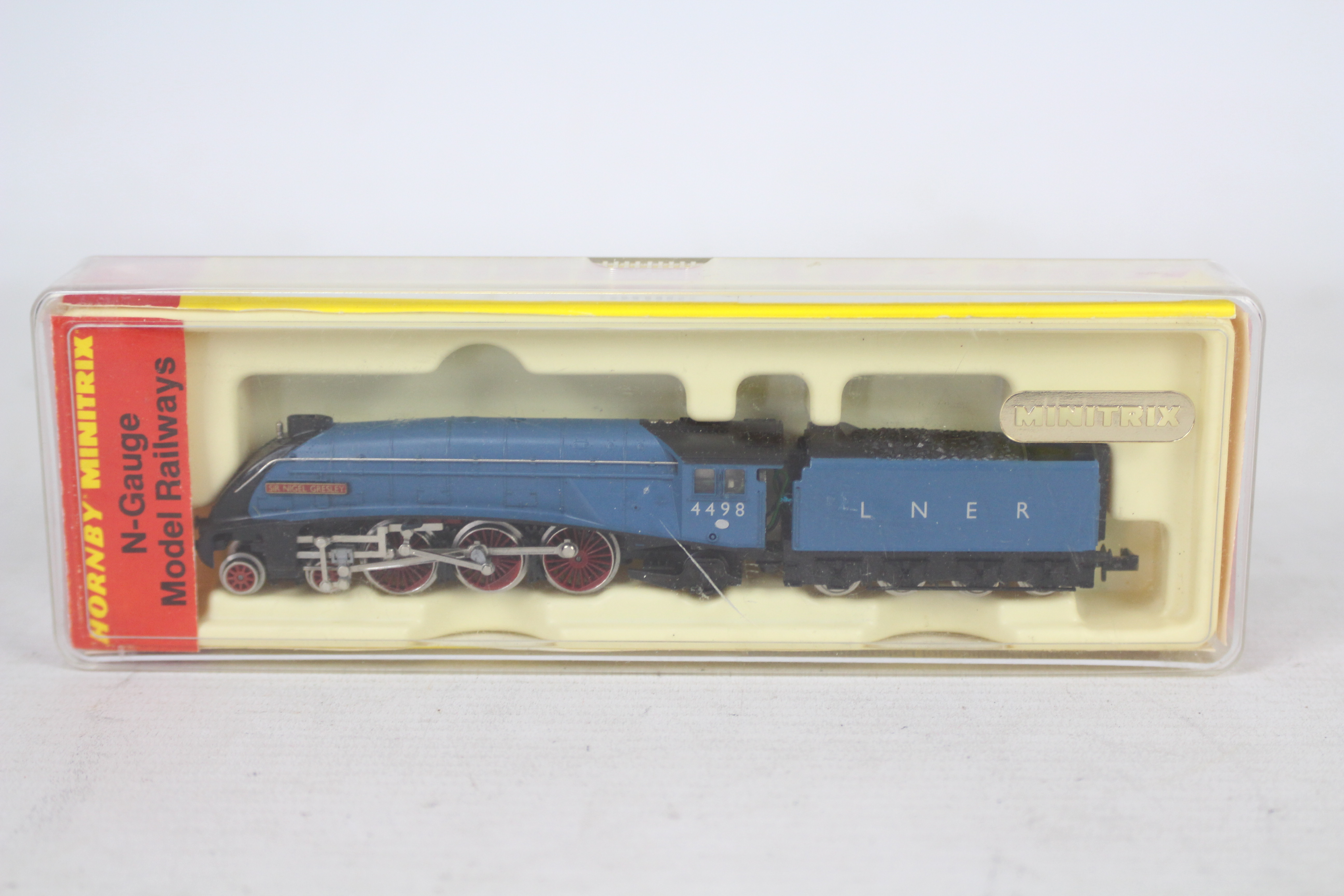 Hornby - Minitrix - A boxed N Gauge A4 Class 4-6-2 loco named Sir Nigel Gresley number 4498 in LNER