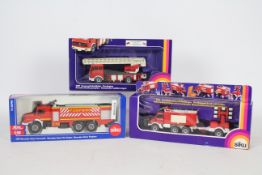 Siku - A group of three boxed 1:50 and 1:55 scale diecast European Fire Appliances from Siku.