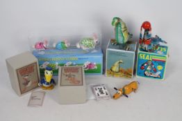 Schylling - Blic - Disney - 5 x clockwork tinplate toys including Donald Duck, Bunny Family,