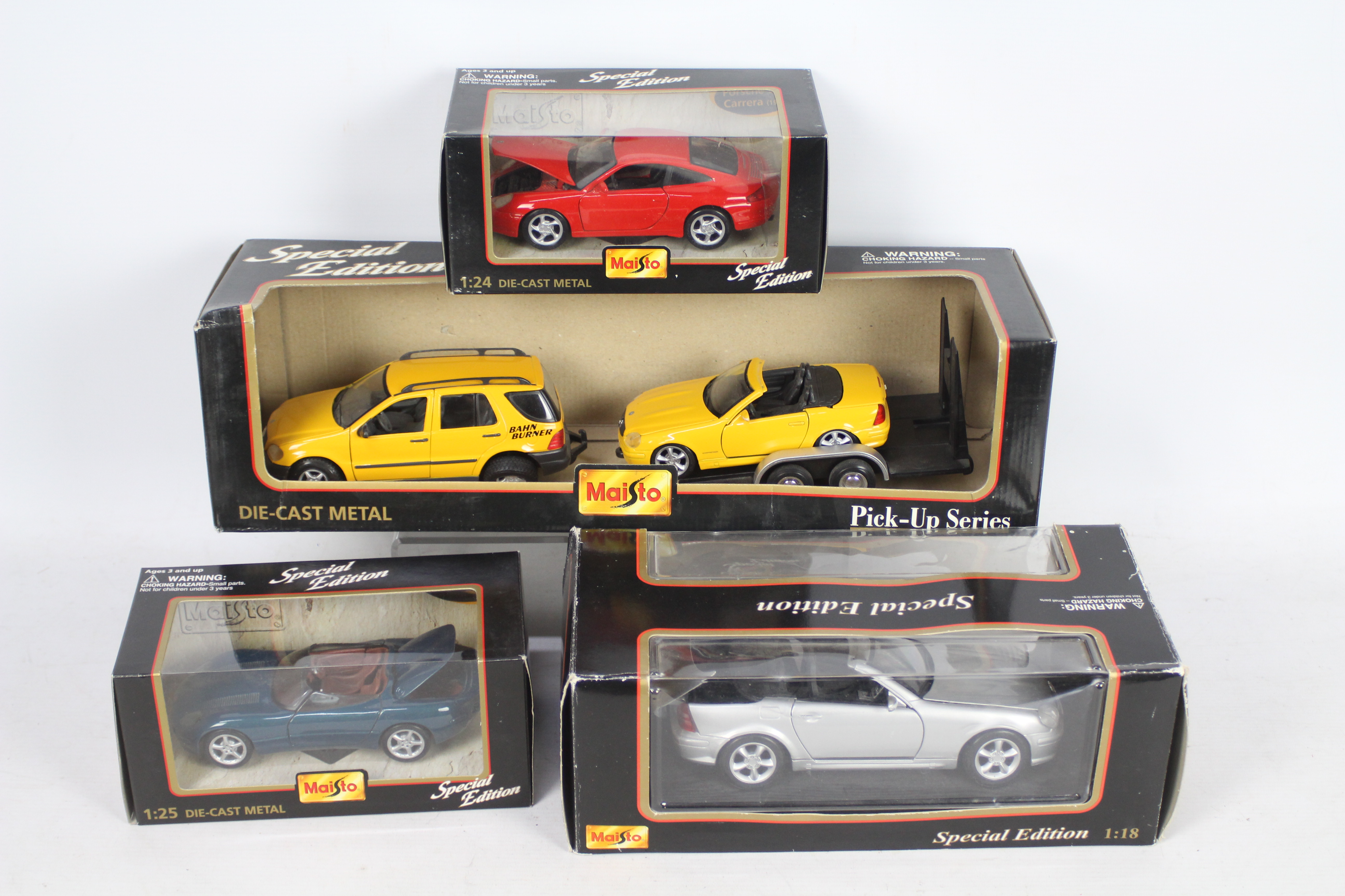 Maisto - 4 x boxed 1:27 1:24 1:26 1:18 scale models featuring Special Edition Pickup Series