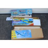 Two boxs containing model making wood and an Albatross model airplane (no engine).