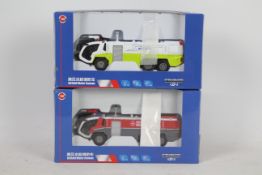 KDW (Bosiny Toys) - Two boxed 1:50 scale diecast Airfield Water Cannon Trucks by the Chinese