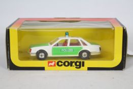 Corgi - A scarce boxed Corgi possible export model C452 Opel Senator 'Polizei'.
