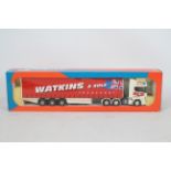 Tekno - A boxed Scania 164t curtainside articulated truck in Watkins & Sole Transport livery in