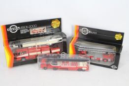 Gama, Play Trucks (Greece) - Three boxed diecast & plastic Fire Engines in various scales.