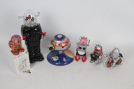 Schylling - Ha Ha Toy - Metalmania - 5 x clockwork tinplate toys including Mars Robot with camera,