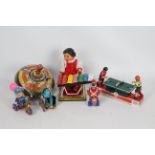Chad Valley - MTU - MS - 6 x tinplate toys including a vintage Chad Valley Spinning Top,