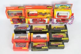 Solido - A boxed brigade of 15 diecast model Fire Appliance / Vehicles from Solido.