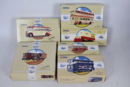 Corgi Classics - 6 boxed Corgi Classic diecast buses / transport themed vehicles.