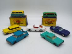 Matchbox, Lesney, Moko - Seven Matchbox Regular Wheels, two of which are boxed.