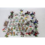 A large collection of Britains Ltd - Deetail painted plastic figures including Knights and Saracens