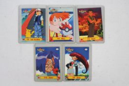 Pokemon - 5 x signed Pokemon Series One Subset TV cards with certificates.