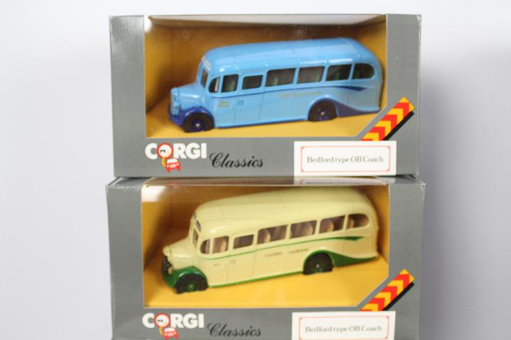 Corgi - 2 x boxes of 6 x Bedford OB Coach models # D949/25 # 97100, - Image 2 of 2