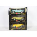 Bburago - 3 x boxed 1:18 scale models, Porsche 356B Cabriolet # 3031, Lancia Aurelia Spider # 3010,