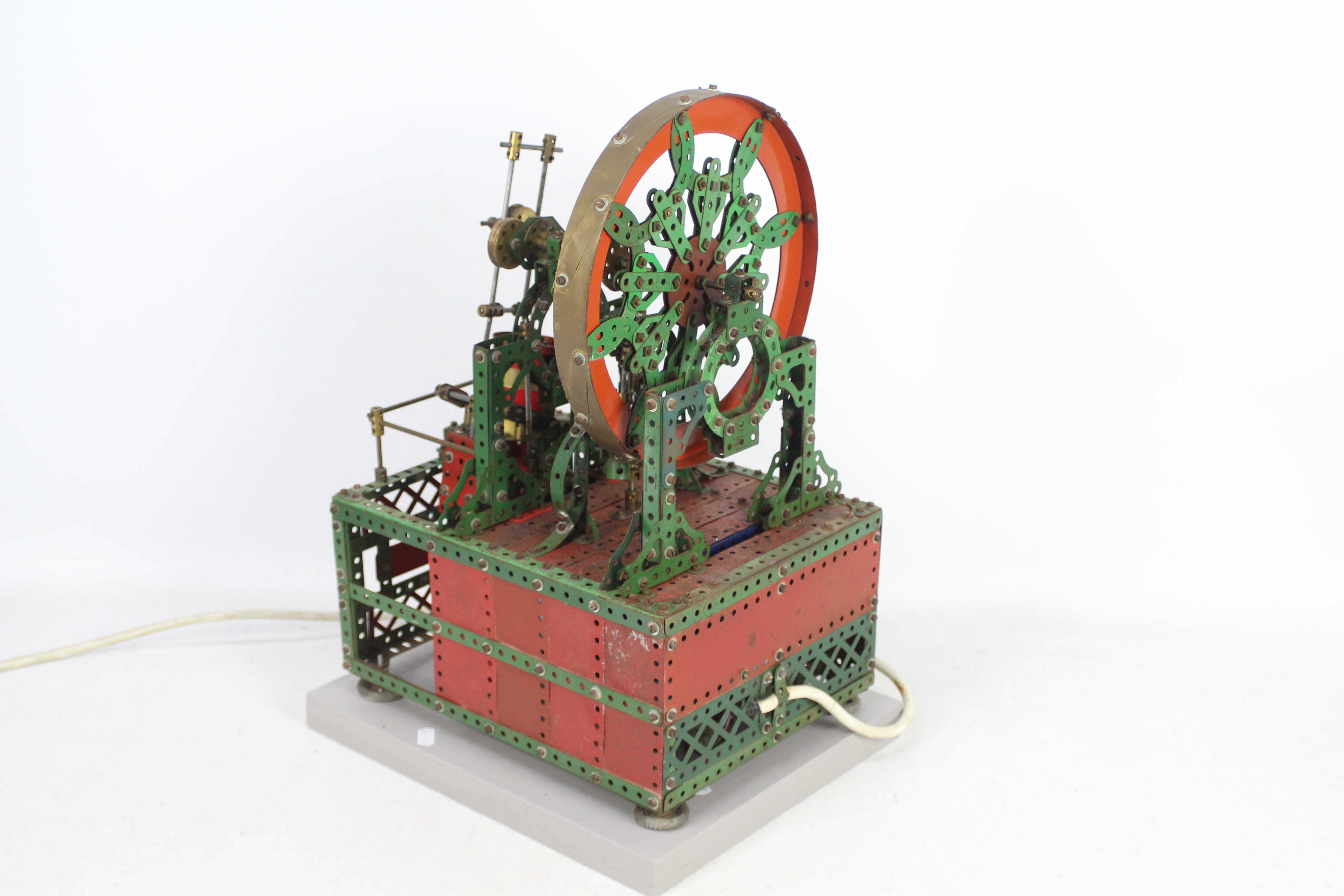 Meccano - A vintage red and green Meccano shop display model of a Decorative Wheel. - Image 6 of 8