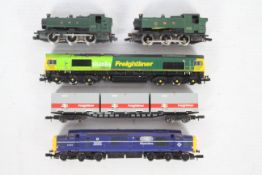 Graham Farish - A collection of N Gauge locos and a wagon including a Class 37 Diesel loco,